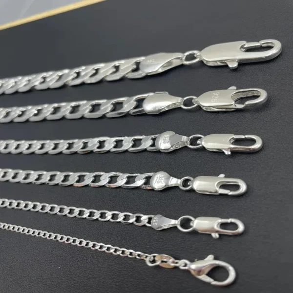 chaine argentée style classique mailles 12mm