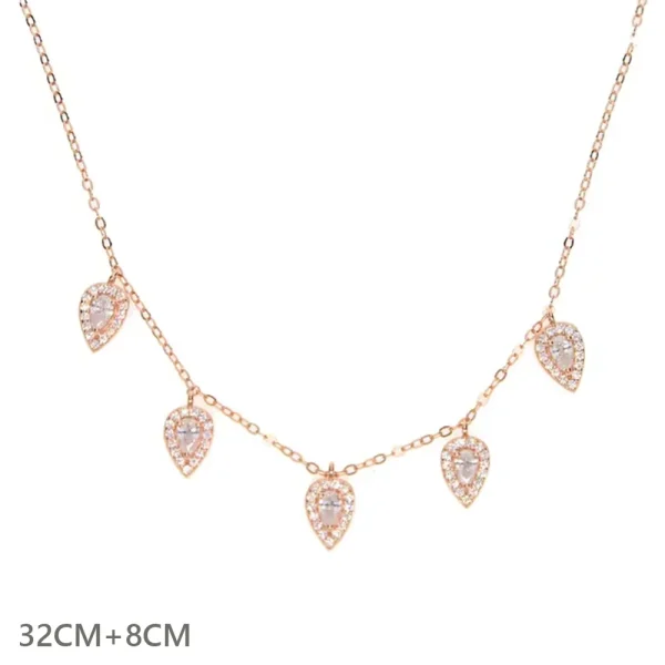 collier or rose avec pierres