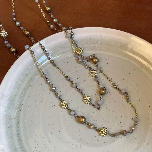 Collier sautoir style bohémien doré