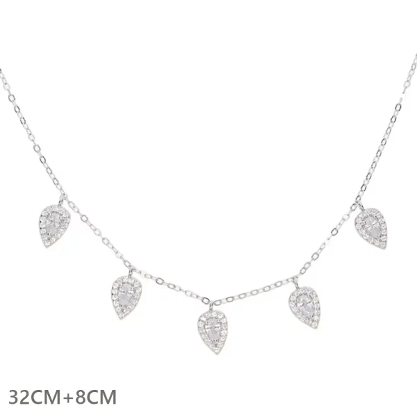 collier argent motif goutte