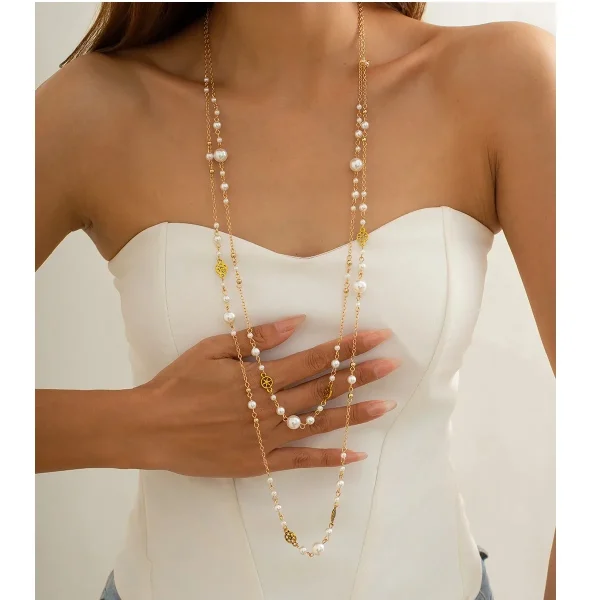 Mon collier femme doré et perles